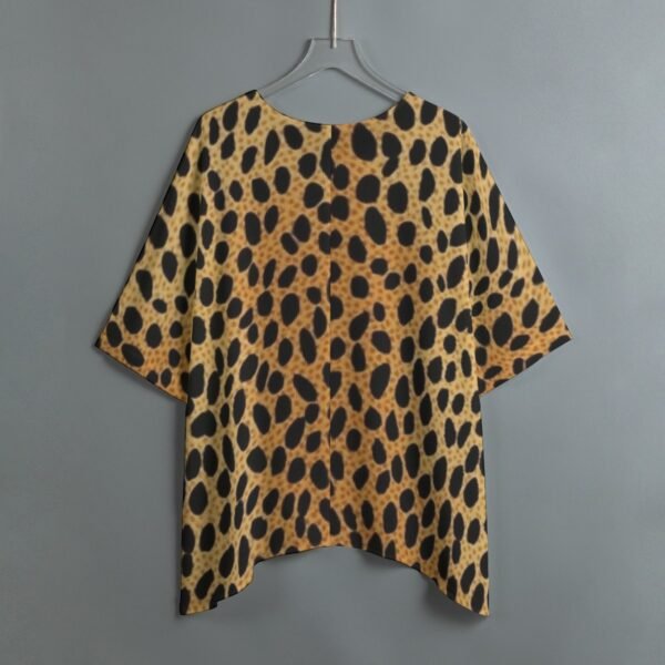 Leopard Print Women's Bat Sleeve Shirt - Image 3