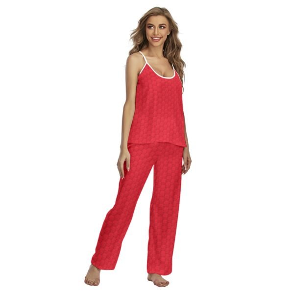 Red All-Over Print Women's Cami Pajamas Set - Image 2