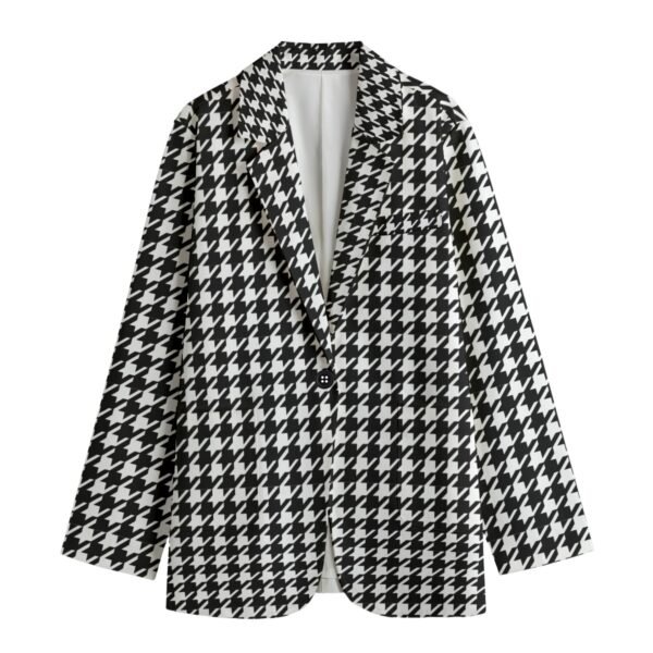 Large Print Herringbone Women's Leisure Blazer