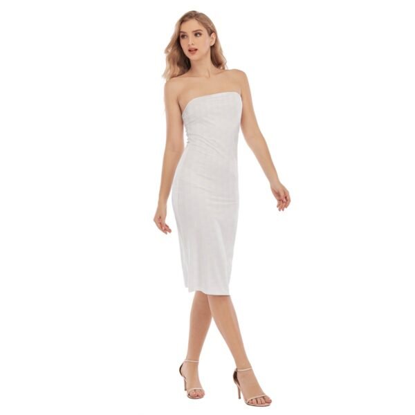 Women's White Side Split Tube Top Dress - Image 2