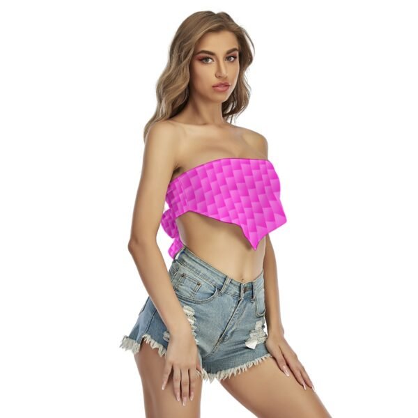 Magenta All-Over Print Women's Triangle Tube Top - Image 3