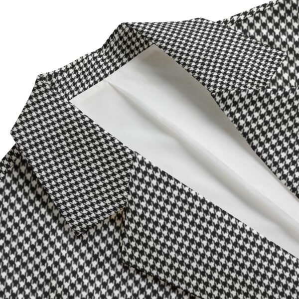 Herringbone Men's Casual Flat Lapel Collar Blazer - Image 3