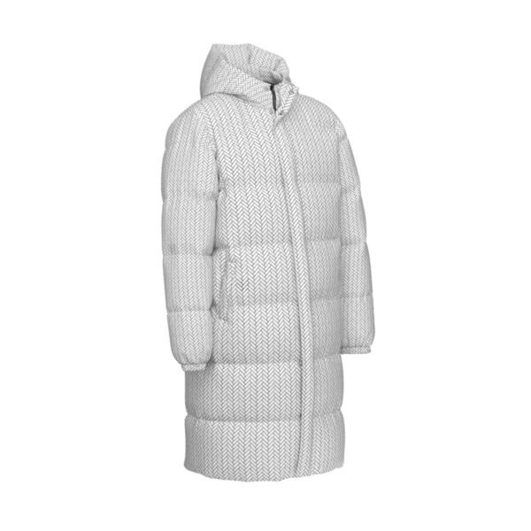 Herringbone Unisex Long Down Jacket - Image 4