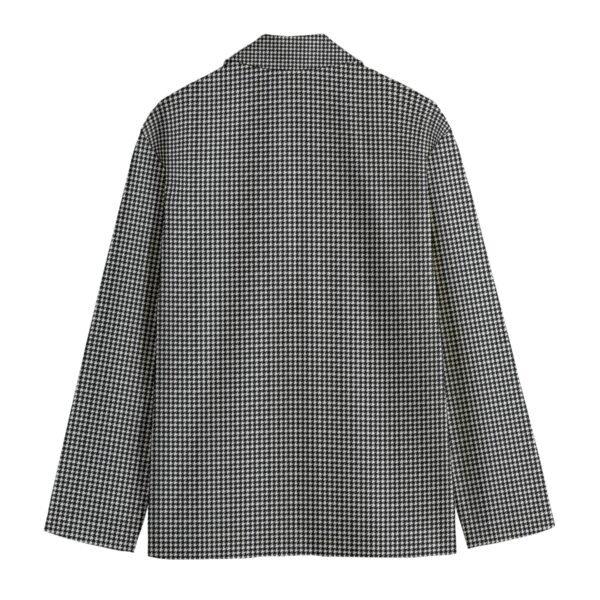 Herringbone Men's Casual Flat Lapel Collar Blazer - Image 2