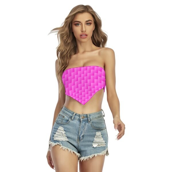 Magenta All-Over Print Women's Triangle Tube Top