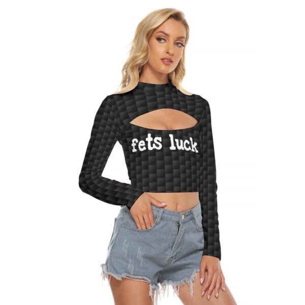 Fets Luck Women's Hollow Chest Keyhole Tight Crop Top - Image 2