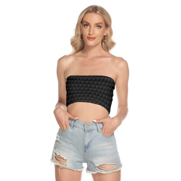 All-Over Print Women's Black Tube Top