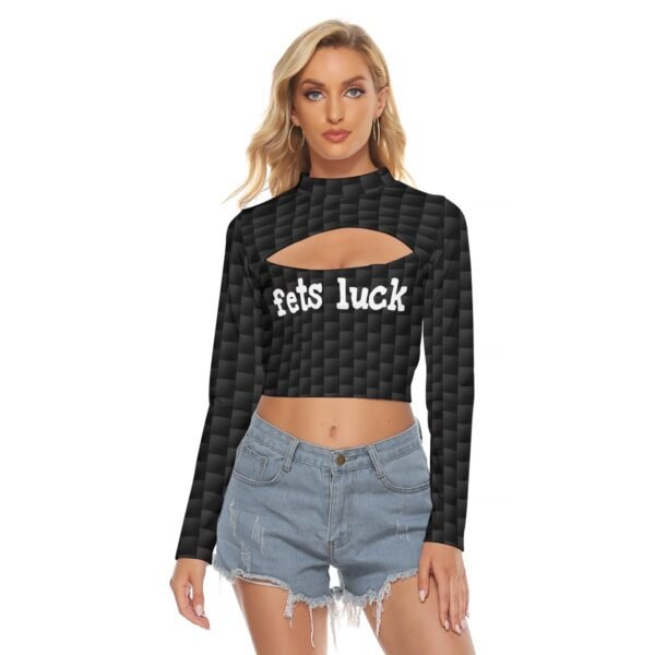 Fets Luck Women's Hollow Chest Keyhole Tight Crop Top