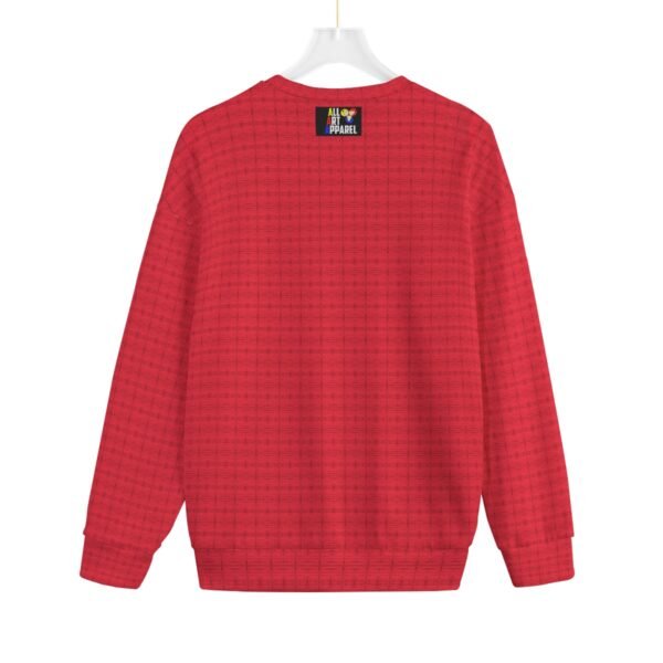 Red All-Over Print Unisex Drop-shoulder Knitted Fleece Sweater - Image 2