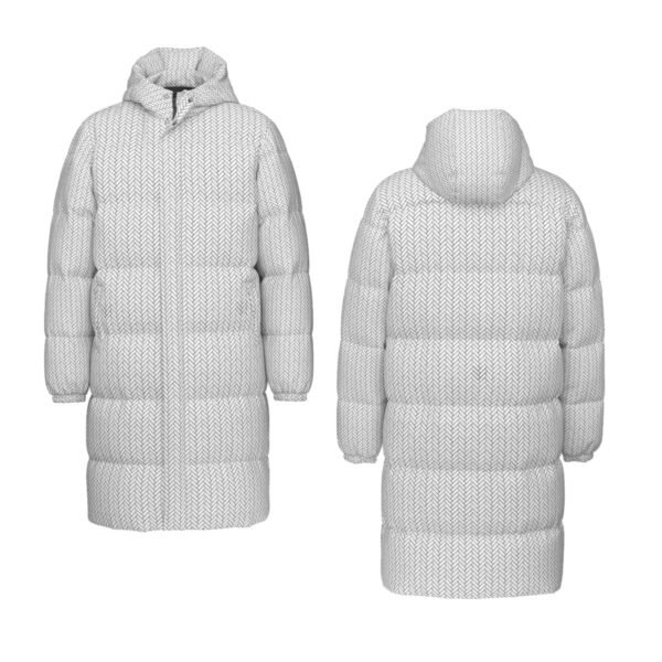 Herringbone Unisex Long Down Jacket