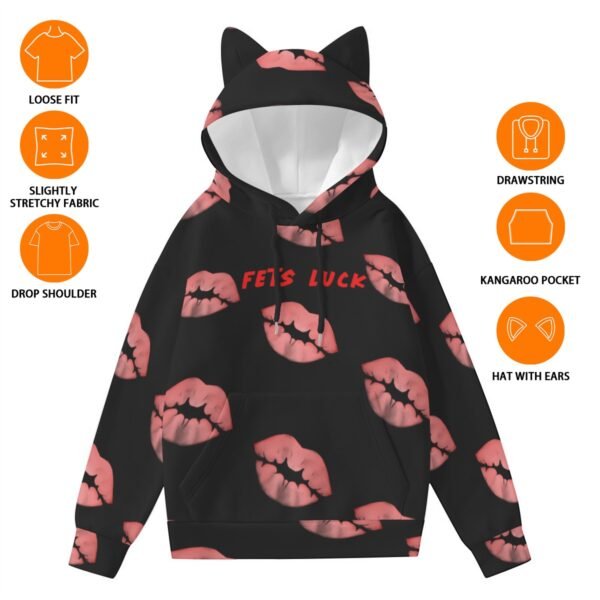 Fets Luck Women’s Hoodie With Decorative Ears - Image 4