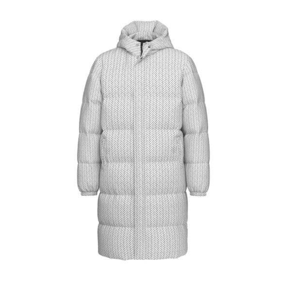 Herringbone Unisex Long Down Jacket - Image 2